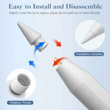 2/4 Packungen Ersatz-Spitzen kompatibel mit Apple Pencil 2. / 1. Generation, Spitzen ohne Verschleiß für präzise Kontrolle und Schreiben wie mit einem echten Stift, iPencil Spitzen kompatibel mit iPad Pro Pencil 2.Gen / Pencil 1.Gen