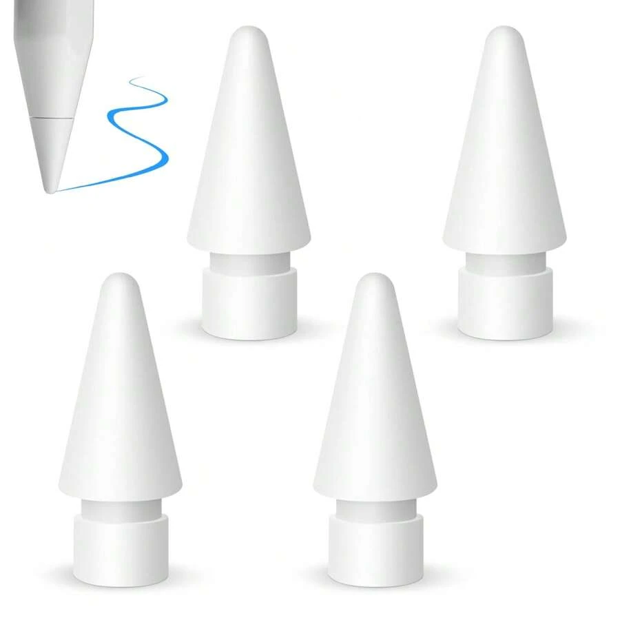 2/4 Packungen Ersatz-Spitzen kompatibel mit Apple Pencil 2. / 1. Generation, Spitzen ohne Verschleiß für präzise Kontrolle und Schreiben wie mit einem echten Stift, iPencil Spitzen kompatibel mit iPad Pro Pencil 2.Gen / Pencil 1.Gen