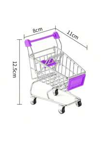 1pc Mini Kim Loại Thời Trang Sáng Tạo Siêu Thị Xe Đẩy Phụ Kiện Tổ Chức Xe Đẩy, Trẻ Em Xe Đẩy Nhỏ Để Lưu Trữ Trên Bàn Làm Việc Văn Phòng, Quà Tặng Cho Các Bà Mẹ - Nhiều màu - Xem 5