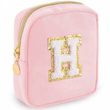 1PC Academy Style Nylon Towel Embroidered Letter Makeup Bag Valentine's Day Gift Indoor Toilet Bag Lipstick Cosmetics Travel Vacation Storage Bag Key Card Miscellaneous Storage Change Bag Makeup Organizer Makeup Storage Bag Mini Pouch Travel Small Makeup Case Accessories Make Up Holder Brush Bag Make Up Container Cosmetic Bag Travel Essentials Ladies Accessories Travelling Stuff Makeup Bags Makeup Pouch Make Up Pouch