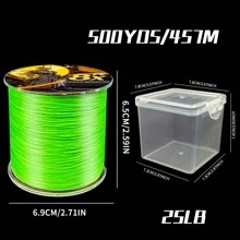 Chelesh 500 米编织钓鱼线,耐磨,无拉伸,8 股多色可选,高可见度,适用于咸水和淡水,10-100 磅,钓鱼礼物,节日装饰 - 螢光綠 - 查看 14