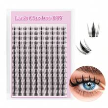 140 Stücke C-Curl Märchen Wimpernbüschel 8-18mm Cartoon Wimpernbüschel C-Curl Spread - WideSpan DIY Wimpernverlängerung Feuchte ausgeweitete spitze Anime Wimpern Einzelfallsche Wimpernbüschel mit 0,05 mm ultra-dünnem unsichtbarem Wimpernband