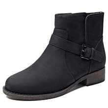 Women's Ankle Boots, Thick Heel Modern Short Classic Slip-On Fashionable Short Boots. - Black - View 6