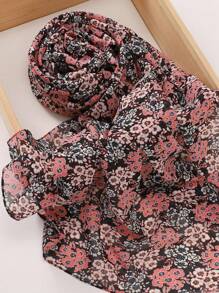 1pc Graffiti-Print & Tie-Dye Design Hijab Scarf - Multicolor - View 10