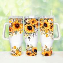 2 piezas Pegatinas de transferencia UV DTF con diseño floral para vasos Libbey de 40oz - Resistentes al agua y a los arañazos, Kit de decoración DIY para jarras, tazas de café y talla grande - Material de PVC (Vasos no incluidos)