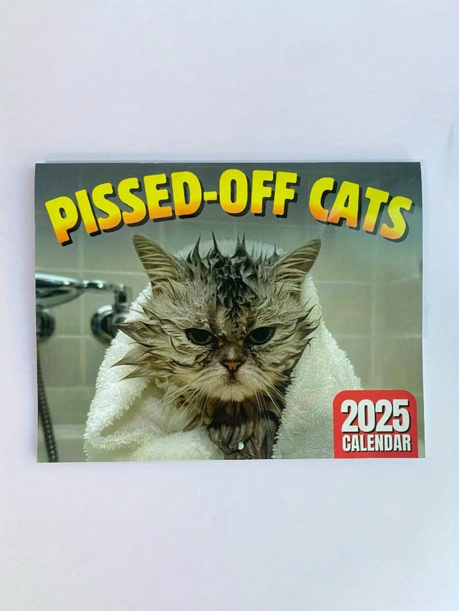 2025 Angry Cat Calendar - Funny Monthly Hanging Calendar, Creative Design - Monthly Planner For Home And Office Decor - 2025 Angry Cat Calendar - View 1
