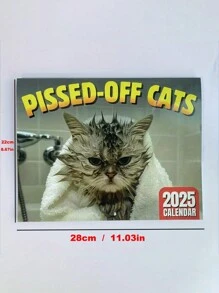 2025 Angry Cat Calendar - Funny Monthly Hanging Calendar, Creative Design - Monthly Planner For Home And Office Decor - 2025 Angry Cat Calendar - View 3