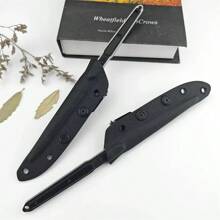 Tactical Hunting Knife With Kydex Sheath 8Cr13Mov Sharp Blade Aluminum Handle Wilderness Camping Adventure Survival EDC Toor Knives - 黑色 - 查看 4