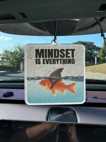 "Funny Twatwaffle Waffle & Mindset Is Everything Goldfish Shark Fin Car Air Freshener, Natural Plant Essential Oil Scent, 60-90 Days Long Lasting, No Alcohol, Heat Resistant, Odor Eliminator, Hanging Aromatherapy For Car, Sarcastic Meme & Bookmark" - Coffee + Vanilla + Amber (Reinforced) Scent - View 8