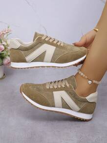 Fashionable Female Party Shoes, Women Casual Sports Shoes, Lightweight & Comfortable Running Sneakers For Girls - Màu Khaki - Xem 2