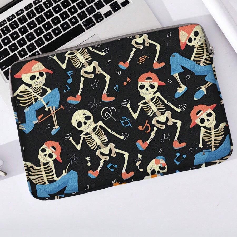 Human Skeleton Pattern Printed Laptop Bag Computer Cloth Cover