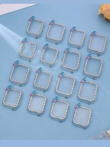 1 套 26 件可定制创意蝴蝶图案 Apple Watch 表壳，带闪光宝石装饰和 1 条锌合金 26 字母可调节 Apple Watch 表带，兼容所有 Apple Watch 系列 - 彩色 - 查看 5