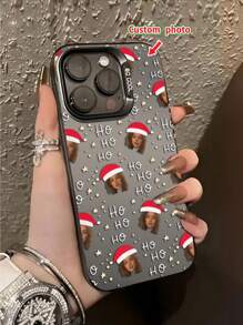 1pc IMD Laser Customized Graphic TPU+PC Soft-Hard Combination Shockproof Phone Case With Star Christmas Hat Pattern, Compatible With Iphone, Galaxy, Redmi, OPPO, Etc.