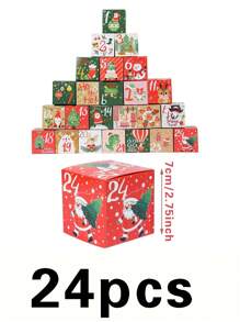 24 scatole regalo di Natale, calendario dell Avvento, con 24 numeri, scatole regalo di Natale