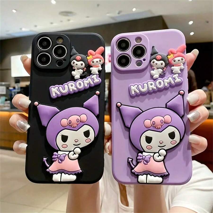 Sanrio 1PC 3D Cartoon Soft TPU Phone Case, Cute Kawaii Ochronna Etui, Kompatybilny Z Iphone 11/12 Mini/13 Pro/14 Pro Max/15 Pro Max/15 Plus/16 Wszystkie Modele, 6.3 Cala, Cute Creature Design, Phone Accessory