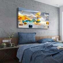 Canvas Wall Art For Living Room Bedroom Office Large Landscape Snowy Mountain Wall Art Kitchen Nature Sunset Village Cit - 帶框-16x24英寸 - 查看 7