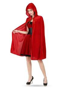 1pc Christmas Party Red Riding Hood Cloak, Red Fairy Princess Robe Costume, Suitable For Various Festive Occasions & Role Play Christmas Tree Santa Claus Prom Halloween - Multicolor - View 5