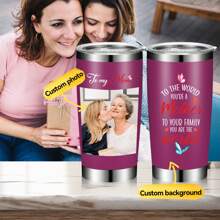 1 cái Cá nhân hóa Tùy chỉnh 20 OZ Thép không gỉ Cách nhiệt Bình nước Con Lật đật Với Và Phong tục Ảnh - Mẹ Ảnh DIY Máy hút bụi Cách nhiệt Cốc cà phê Ngày lễ Mẹ Qủa tặng Món quà Đối với Mẹ - Màu vàng - Xem 3