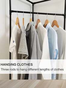 perchero colgante perchero para ropa perchero multifuncional de ahorro de espacio para sala de estar perchero esquinero independiente organizador de almacenamiento, negro de dos capas, 45cmx45cmx180cm