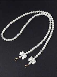 仿珍珠串珠蝴蝶结斜挎包链、手机挂绳饰物、蜜蜂喇叭装饰链、包包链，长度如图片所示 - 彩色 - 查看 16