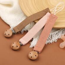 1pc Baby Fashionable Plaid Pacifier Chain And Beechwood Triple Pacifier Clip, Suitable For Daily Use