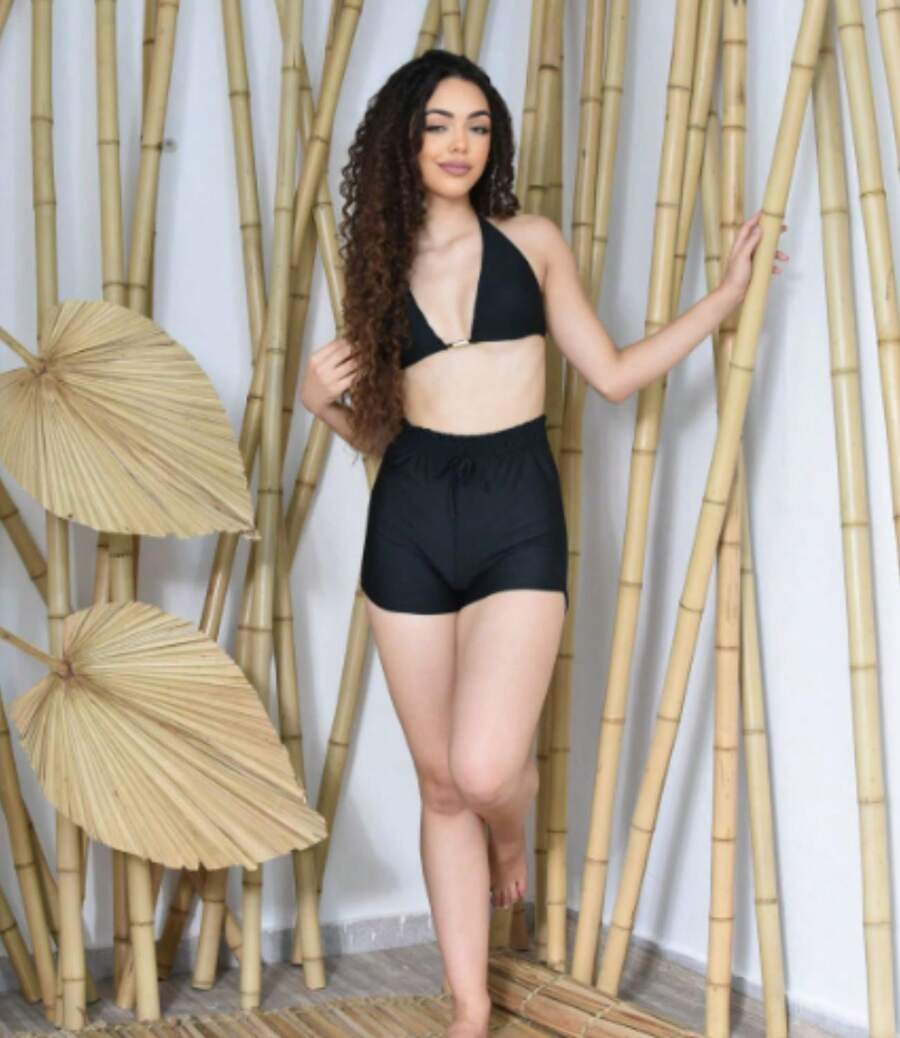3-Piece Bikini Set Beachwear, Summer/End Of Year - 黑色 - 查看 1