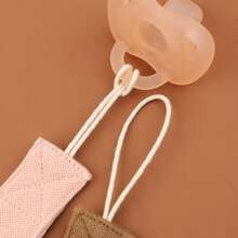 1pc Baby Fashionable Plaid Pacifier Chain And Beechwood Triple Pacifier Clip, Suitable For Daily Use