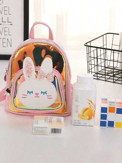 1个儿童背包，轻便全息小女孩可爱卡通日常休闲户外旅行配件背包，适合作为节日礼物