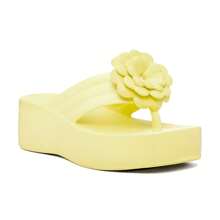 EVVA HIT Women's Platform Flip Flops Super Light And Soft EVA Heel Women's Platform Sandals Women's Clogs Women's Flat Sandals Women's Sandals - 黃色 - 查看 3