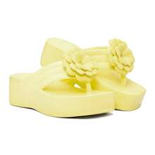 EVVA HIT Women's Platform Flip Flops Super Light And Soft EVA Heel Women's Platform Sandals Women's Clogs Women's Flat Sandals Women's Sandals - 黃色 - 查看 2