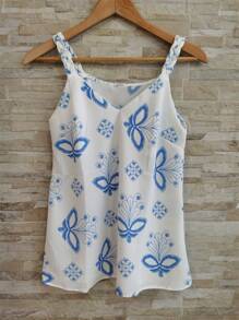 Braided Tank Top Elaborate Women's Dune Print Blouse 2025 - 印花兰 - 查看 3