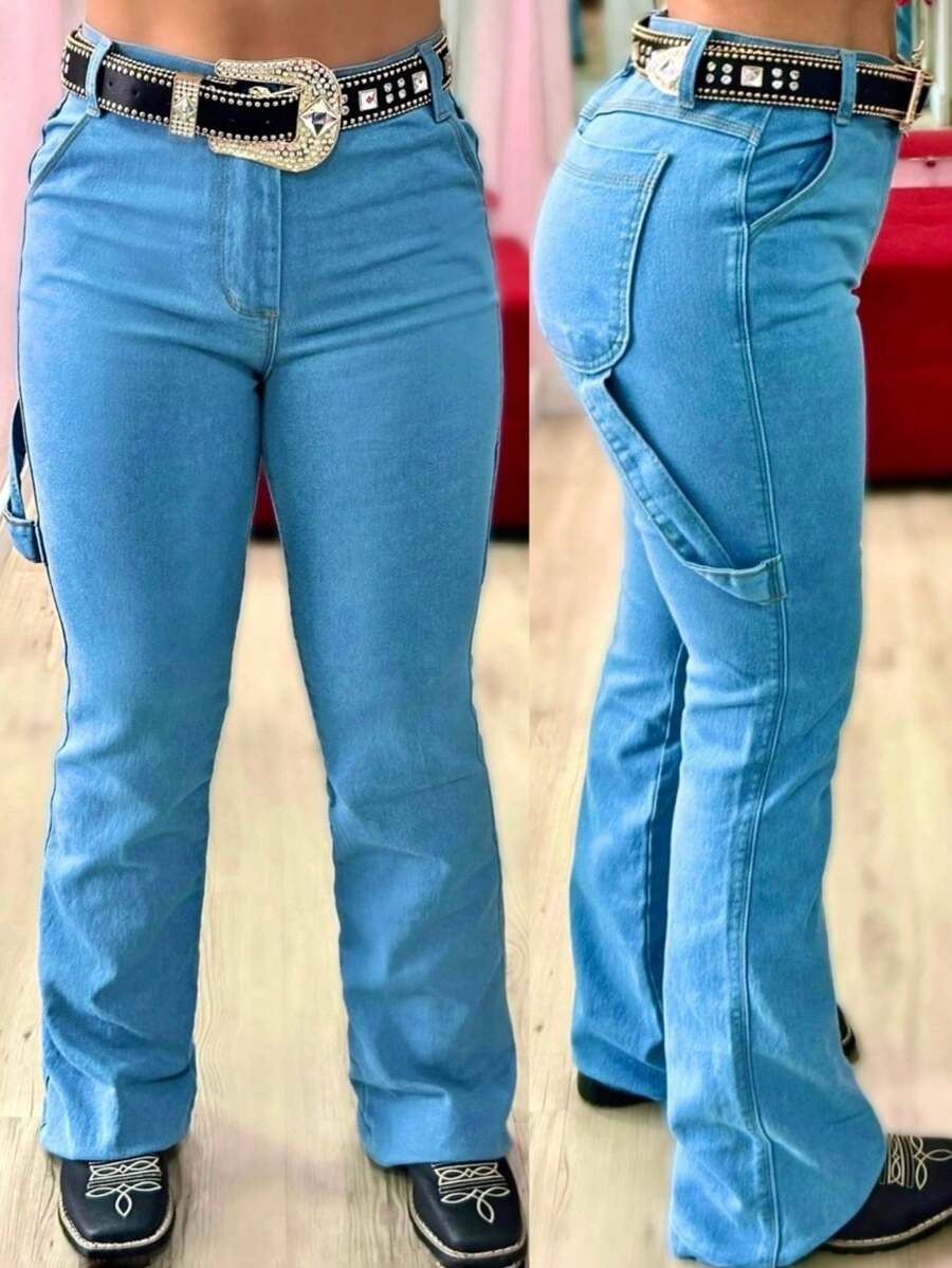 Women's Jeans, Light Carpenter, Premium Country Line, Rodeo, Cavalgada, High Waist - Rửa nhẹ - Xem 1
