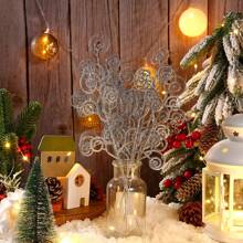 Que cắm cây thông Noel lấp lánh nhân tạo, cành cây xoăn hình kẹo để cắm vào bình, làm vòng hoa trang trí nhà ngày lễ - Nhiều màu - Xem 11
