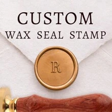 1PC Custom Alphabets Initial Wax Seal Stamp With Wooden Handle, Personalized Wax Seal Stamp Back To School