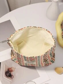 1 Túi đựng đồ trang điểm cầm tay sang trọng màu be nhạt, họa tiết hoa cây đỏ 3D, túi đựng đồ trang điểm cầm tay thời trang thường ngày, lót vải canvas, đa chức năng, túi đựng đồ trang điểm đơn giản, túi đựng đồ dung tích lớn, thích hợp đựng túi đựng đồ vệ sinh dễ thương, son môi, băng vệ sinh, tiền xu, tai nghe, túi đựng đồ du lịch, hoa tai, vòng cổ, kính, kính râm, bé gái, nữ sinh, sinh viên, quà tặng. Túi đựng mỹ phẩm. Màu đen - Màu Hồng Tươi - Xem 4