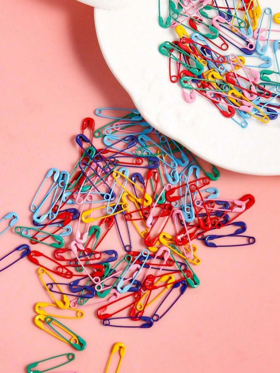 150/300 chiếc ghim an toàn nhiều màu, khóa nhỏ nhiều màu kẹo, thích hợp làm đồ trang sức và đồ trang trí - Nhiều màu - Xem 1
