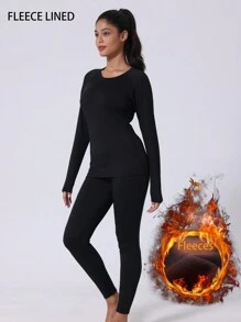 Long Johns Thermal Underwear For Women Thermal Lined Base Layer Pajama Set Cold Weather Winter Gym Exercise Outdoor Sports Running Skiing Basketball Riding Hunting Base Thermal Suit Thermal Underwear Top Pants Suit