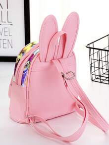 1 件儿童休闲轻便激光女孩可爱卡通背包，日常户外旅行配件，适合节日礼物 - 藕粉色 - 查看 3