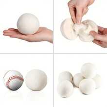 2 件/套纯羊毛烘干球，软化衣服和织物，可以使您的衣物更柔软，减少皱纹褶皱，消除异味和静电，加速干燥，不含添加剂或化学品！ - 彩色 - 查看 6