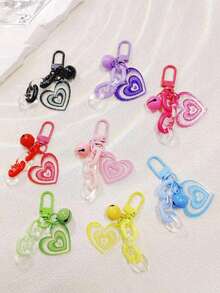 1pc 彩色多巴胺钥匙扣，甜心马卡龙色链，爱情循环，Y2K 风格，酷炫，辣妹风格，Ins 风格，专为女孩设计，时尚简约 - 彩色 - 查看 1