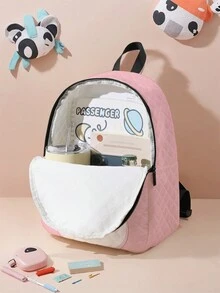 1 chiếc Ba lô hình thoi in hình khủng long, thỏ, phi hành gia có khóa kéo, phù hợp cho bé trai và bé gái, phù hợp để đi học hàng ngày vào mùa thu và mùa đông - Nhiều màu - Xem 8