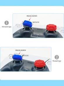 6 个硅胶操纵杆帽，蘑菇头按钮，防滑防汗设计的握把拇指杆，兼容 PS5/PS4/PS3/XB0X 系列 S/X/XB0X ONE/XB0X 360/SWITCH PRO 控制器，零售盒包装 - 彩色 - 查看 8