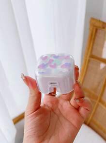 Minimalist Pink Heart Charging Protector Case, Suitable For 20W UK Plug Data Cable, Anti-Bending Fast Charging Transparent Protective Cover Cable Protector, Charger Protector - Purple - View 5