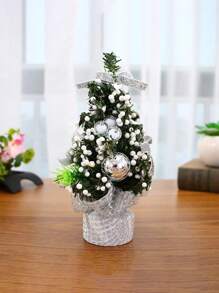 1Pc Artificial Mini Christmas Tree With Ornaments, Tabletop Small Pine Tree Christmas Decoration For Home, Office, Kitchen, Dining Table - Multicolor - View 12