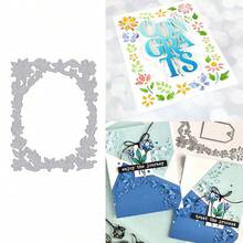 WUPARRSS 1 件新款花环背景装饰创意手工 DIY 金属切割模具，优质碳钢压花切割刀模纸板生产，适用于剪贴簿、相册相框、卡片、信封、邀请函、蜡烛灯箱、压花纸，出色的创意设计切割模具用于手工创意制作、生日庆祝等节日礼物、爱情、友谊、祝福和装饰 - 銀色 - 查看 7