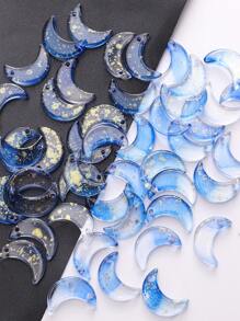 10pcs/set Casual Glass Moon Shaped DIY Bead For Women For DIY Jewelry Making