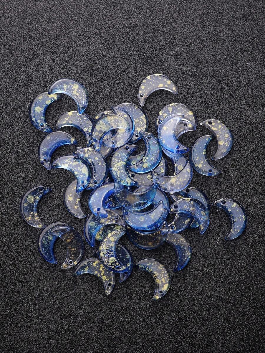 10pcs/set Casual Glass Moon Shaped DIY Bead For Women For DIY Jewelry Making
