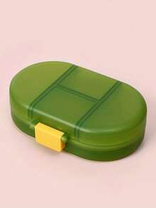 1 件便携式翻盖药丸收纳盒，带隔层，大容量，塑料旅行药盒 - 彩色 - 查看 9