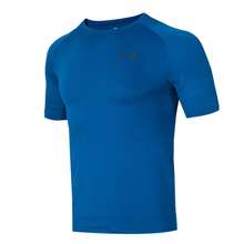 Under Armour Áo thun nam cổ tròn tay ngắn phong cách bạn trai, thời trang tối giản, nhẹ, thoáng khí, thể thao, thường ngày, dáng ôm, ưu tiên chọn size lớn hơn một cỡ - Màu xanh lam - Xem 1