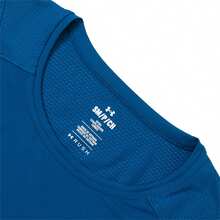 Under Armour Áo thun nam cổ tròn tay ngắn phong cách bạn trai, thời trang tối giản, nhẹ, thoáng khí, thể thao, thường ngày, dáng ôm, ưu tiên chọn size lớn hơn một cỡ - Màu xanh lam - Xem 3